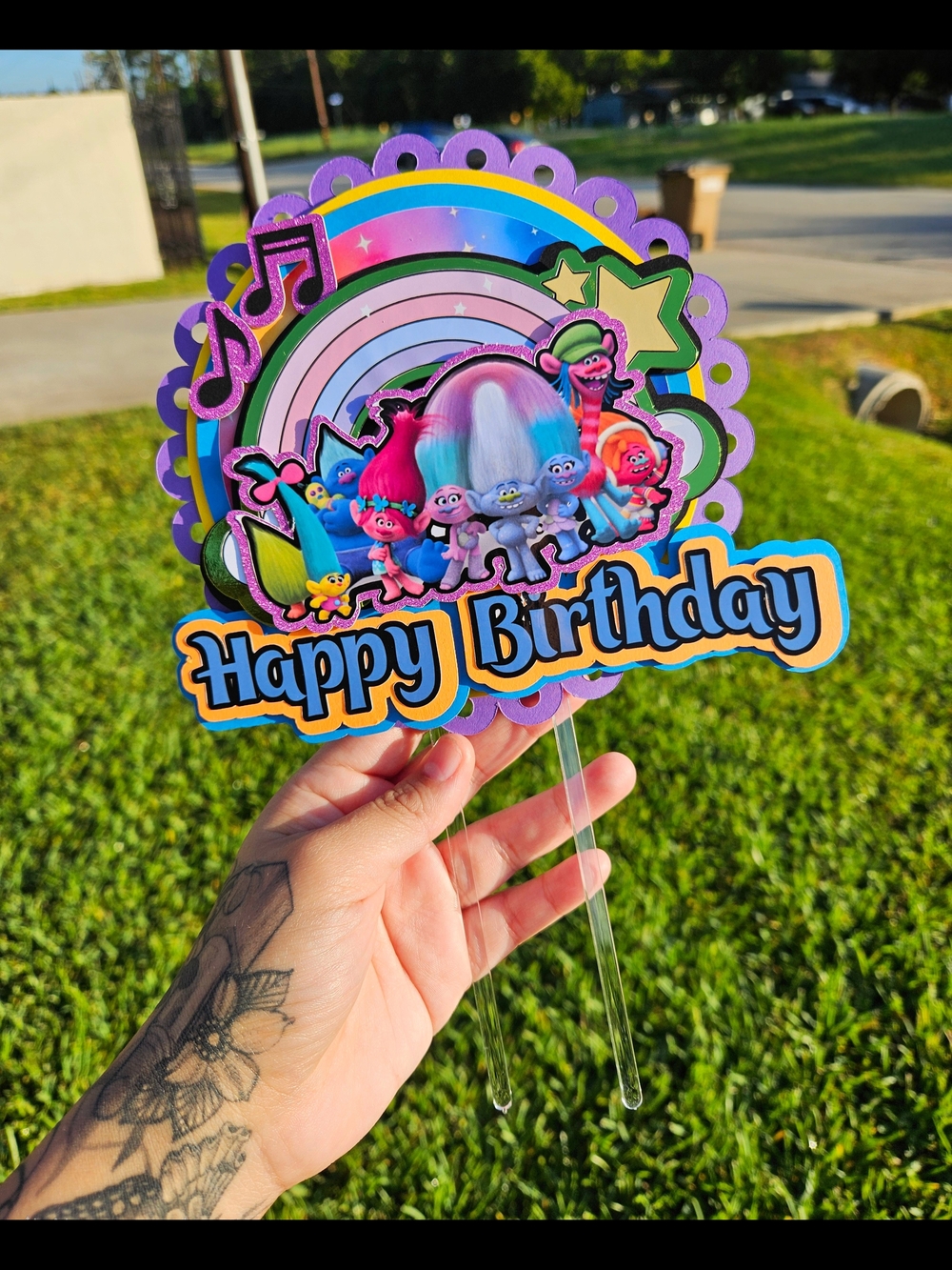 Trolls Happy Birthday Cake Topper
